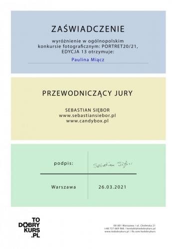 Paulina Miącz - wyróżnienie (1) kopia
